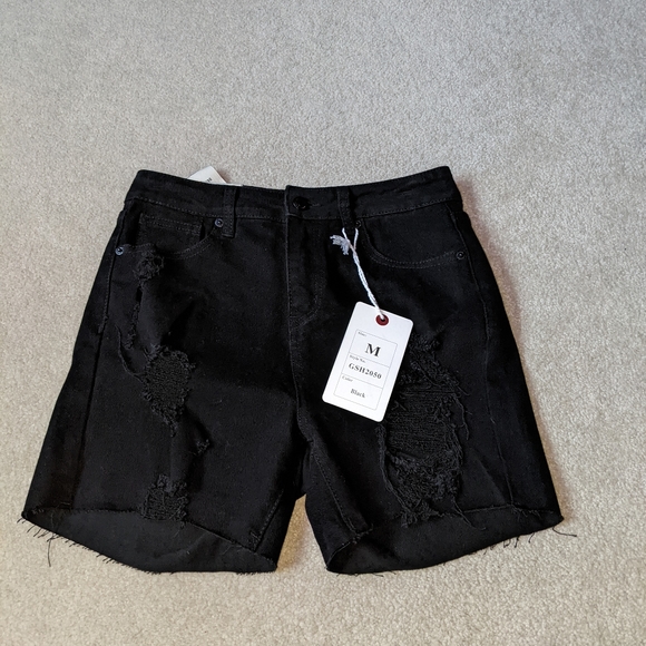 great smokey Pants - Great smokey Los Angeles distressed black denim shorts